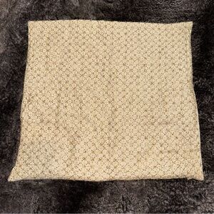 Pottery Barn Creme Gold Beaded Square Medium Size Pillow Case Chic Glam Bohemian